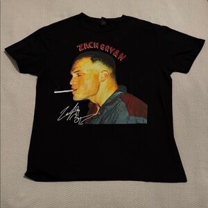 Gildan Black Graphic Tee with Red Accents